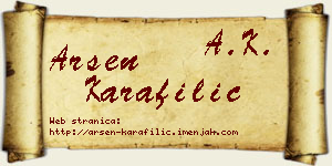Arsen Karafilić vizit kartica